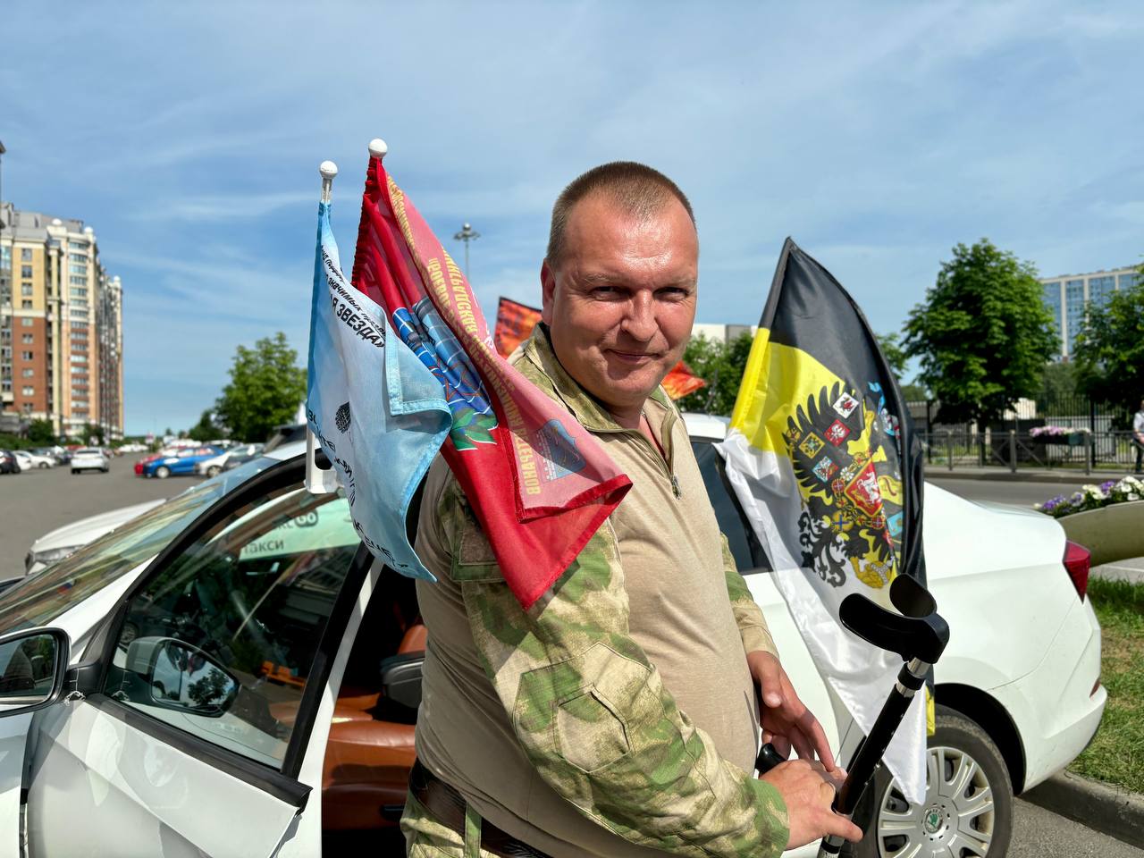Кудрово встретило автопробег памяти в честь Дня ветеранов боевых действий