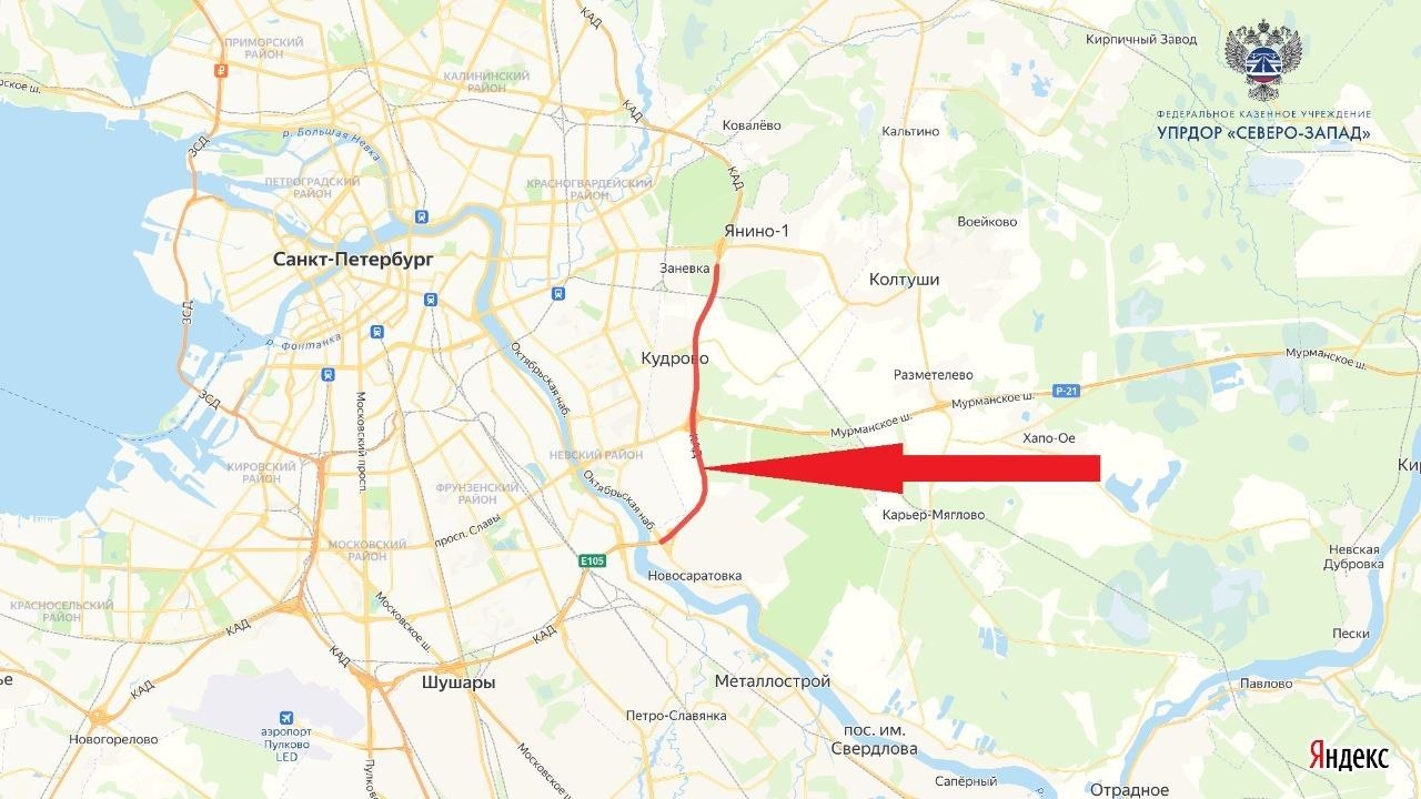 На КАД перекроют полосу движения для ремонта покрытия